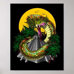 Póster Quetzalcoatl Azteca Snake God