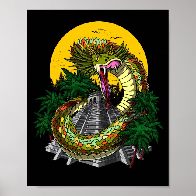 Póster Quetzalcoatl Azteca Snake God (Frente)