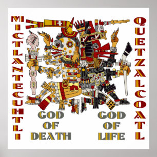 Póster Quetzalcoatl y Mictlantecuhtli