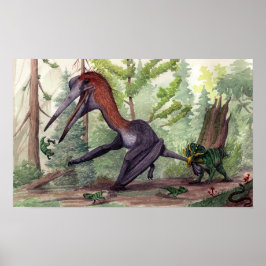 Póster Quetzalcoatlus vs Leptoceratops
