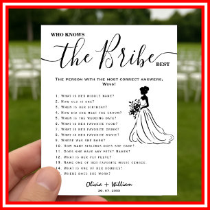 Póster ¿Quién conoce mejor a la novia Juego de boda elega