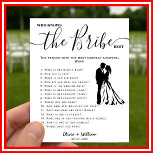 Póster ¿Quién conoce mejor a la novia Juego de boda elega