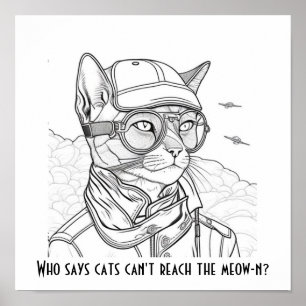 Póster ¿Quién dice que los gatos no pueden llegar al meow