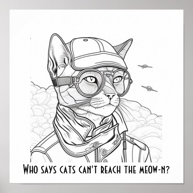 Póster ¿Quién dice que los gatos no pueden llegar al meow (Frente)