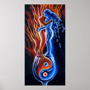 Póster Quién es el fuego, quién es el agua
