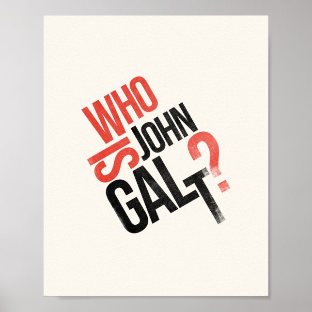 Póster ¿Quién es John Galt? Ayn Rand Poster (Frente)