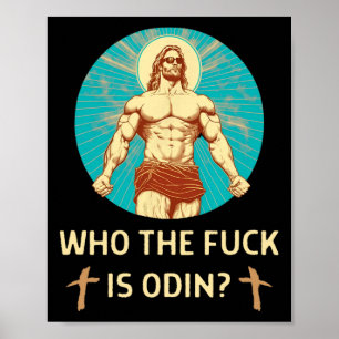 Póster Quién es Odin Bodybuilding Jesus Fitness Funny Gym