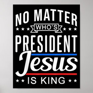 Póster quién es presidente jesus es rey Votación y Elecci