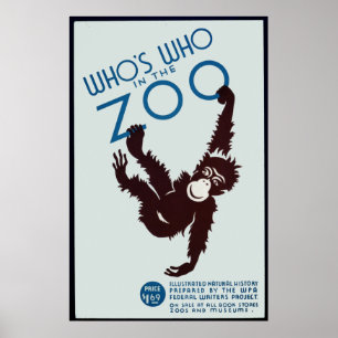 Póster quién es quién en el zoológico