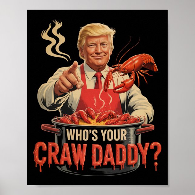 Póster ¿Quién es tu cachorro de langostinos? Funny Cajun  (Frente)