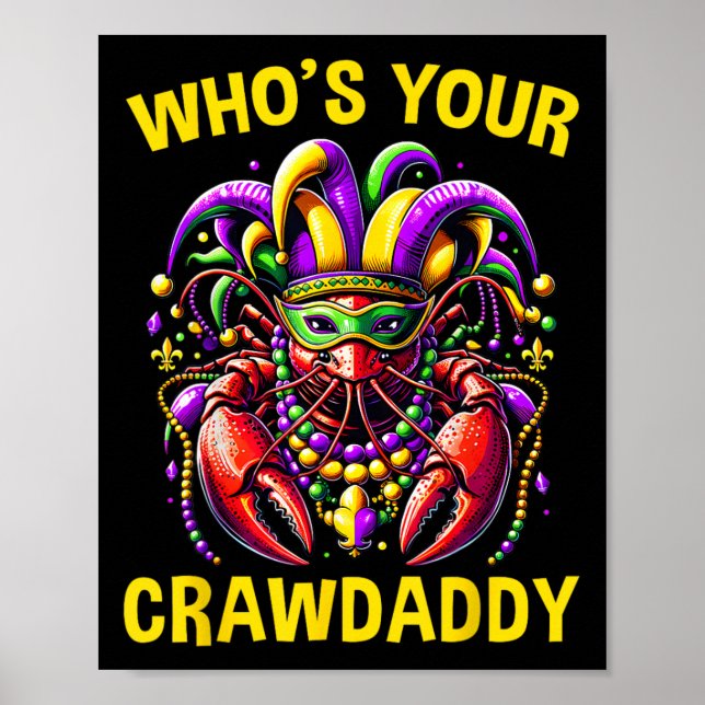 Póster ¿Quién es tu Crawdaddy Langostinos Jester Cuentas  (Frente)