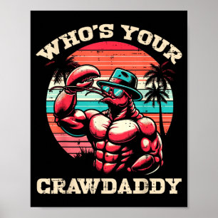 Póster ¿Quién es tu Crawdaddy Langostinos Retro Cangrejo 