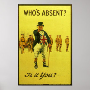 Póster ¿Quién está ausente? ¿Eres tú? Puesto de contratac