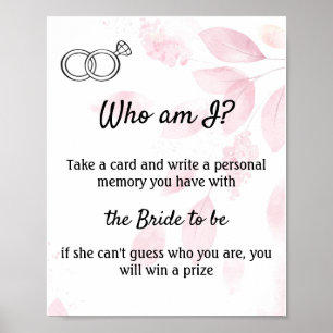 Póster ¿Quién soy? Acuarela rosa