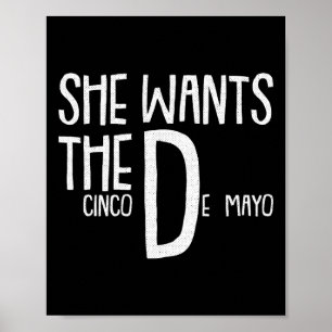 Póster Quiere un humor divertido para adultos Cinco De Ma