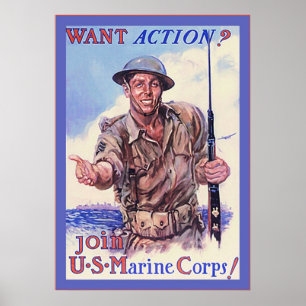 Póster ¿Quieres actuar? ~ Poster Vintage WW2