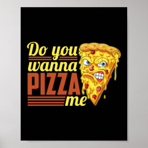Póster Quieres Pizza Me Cita