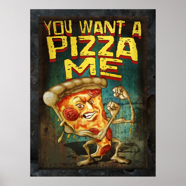 Póster Quieres una pizza yo (Frente)