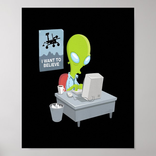 Póster Quiero creer en la versión alienígena de la gi div (Frente)