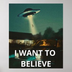 Póster Quiero Creer, Película Retro 90s, Alien OVNI