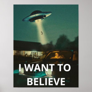Póster Quiero Creer, Película Retro 90s, Alien OVNI