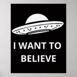 Póster Quiero Creer, Película Retro 90s, Alien OVNI