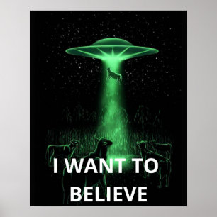 Póster Quiero Creer, Película Retro 90s, Alien OVNI