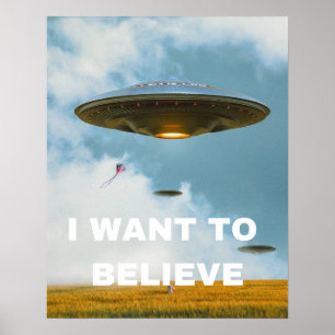 Póster Quiero Creer, Película Retro 90s, Alien OVNI
