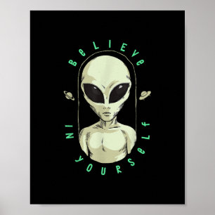Póster Quiero creer que la gráfica de OVNI de Alien