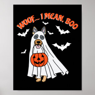 Póster Quiero decir Boo Perro Fantasma Divertido Calabaza