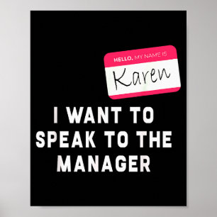 Póster Quiero hablar con el gerente Karen Disfraz de Hall