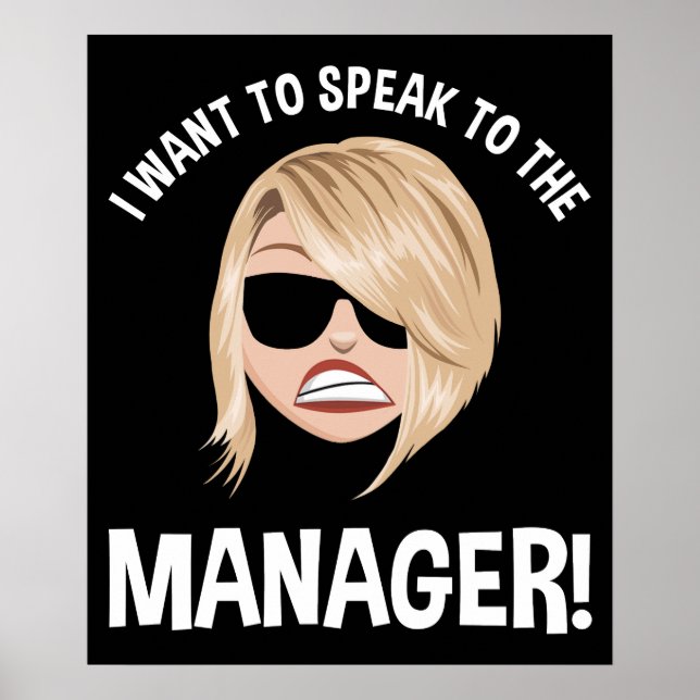 Póster ¡Quiero Hablar Con El Gerente! Karen Meme (Frente)