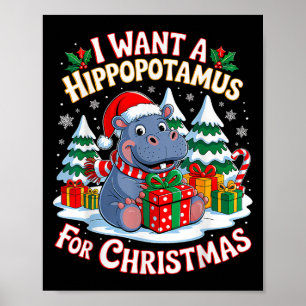 Póster Quiero Hiptamus Para Navidades Xmas Hip Para Niños
