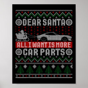 Póster Quiero más piezas de autos Navidades camisetas nav