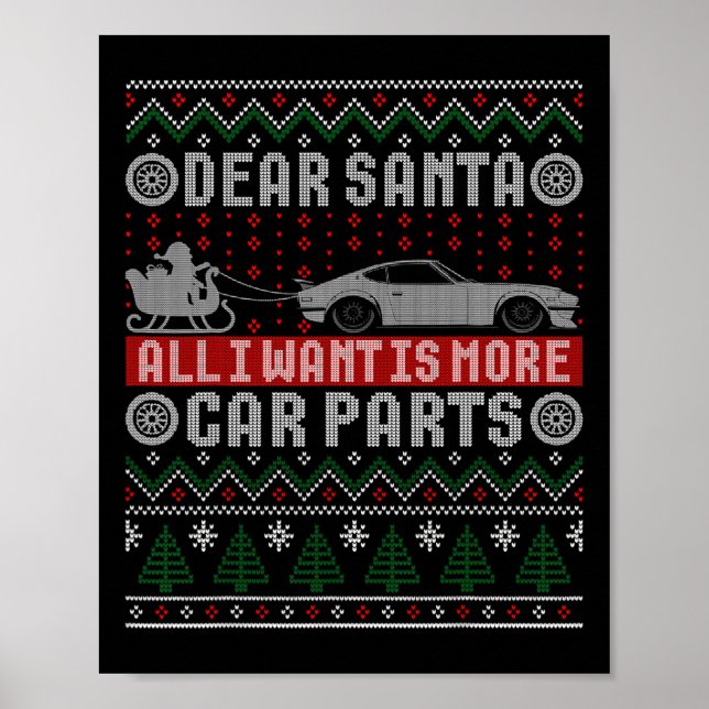 Póster Quiero más piezas de autos Navidades camisetas nav (Frente)