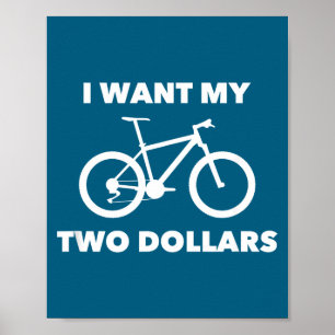 Póster Quiero mis dos dólares 2$ Frase de película retro