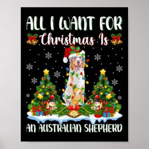 Póster Quiero Navidades Es Un Pastor Australiano