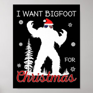 Póster Quiero Pie Grande Para Navidades Sasquatch America