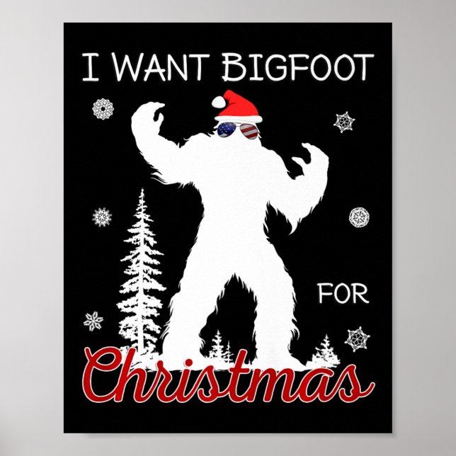Póster Quiero Pie Grande Para Navidades Sasquatch America (Frente)