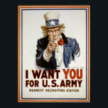 Póster quiero que<br><div class="desc">quiero que vintage poster de reclutamiento del ejército de la guerra mundial. Personalizar el tamaño del poster que necesita para su habitación.</div>