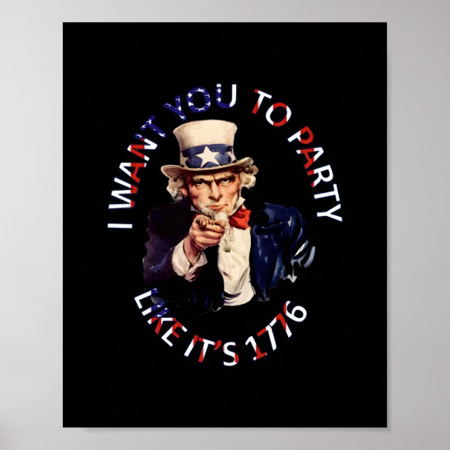 Póster Quiero que Fiestas como si fuera 1776 (Frente)