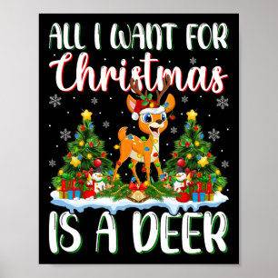 Póster Quiero que los Navidades sean luces de árbol de na