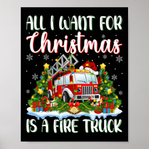 Póster Quiero Que Los Navidades Sean Un Camión De Bombero