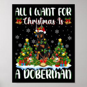 Póster Quiero Que Los Navidades Sean Un Perro Doberman Ár