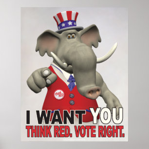 Póster Quiero Que Piensen En El Voto Rojo Correcto