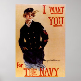 Póster Quiero Que Vintage Naval Poster