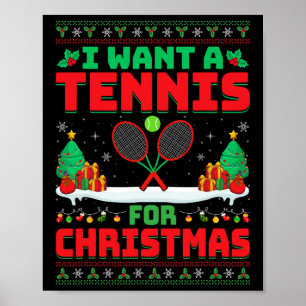 Póster Quiero Tenis Para Navidades - Jugador De Tenis Feo