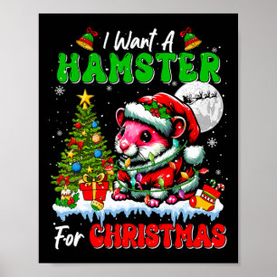 Póster Quiero Un Hamster Para Los Navidades Santa Sungles