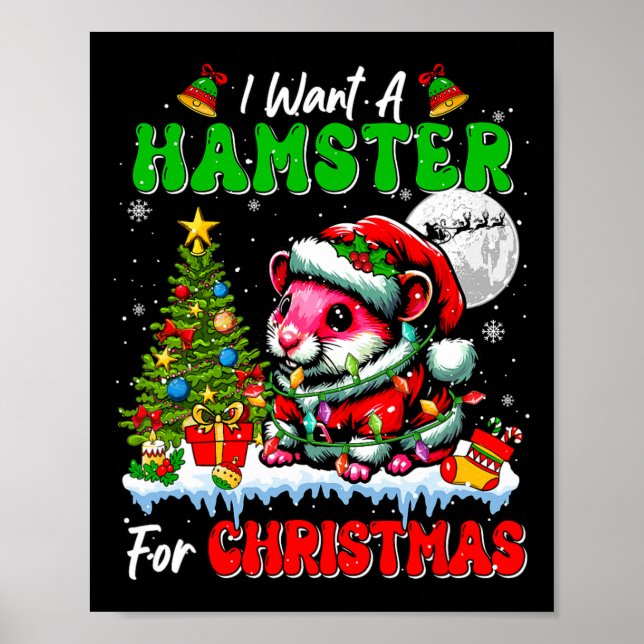 Póster Quiero Un Hamster Para Los Navidades Santa Sungles (Frente)