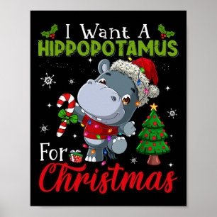 Póster Quiero Un Hipopótamo Para Los Navidades Hippo Cand
